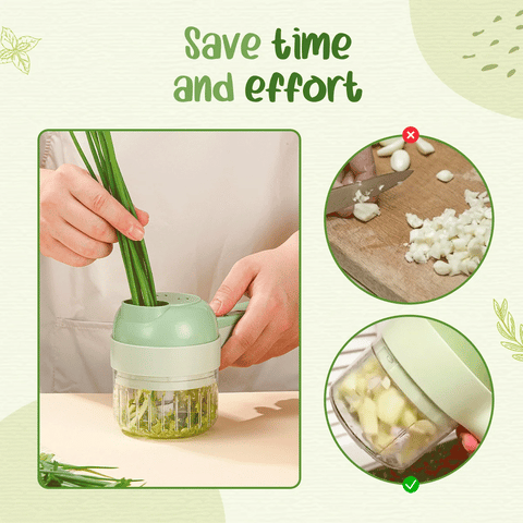 Rechargeable 4 In 1 Handheld Vegetable Cutter Chopper